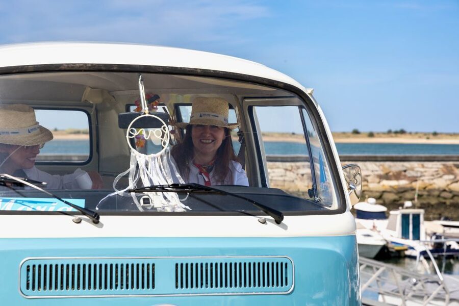 Best views to Porto from Gaia. VW Kombi tour with cocktail - Marina da Afurada and the Douro corridor: port wine cellars and river light