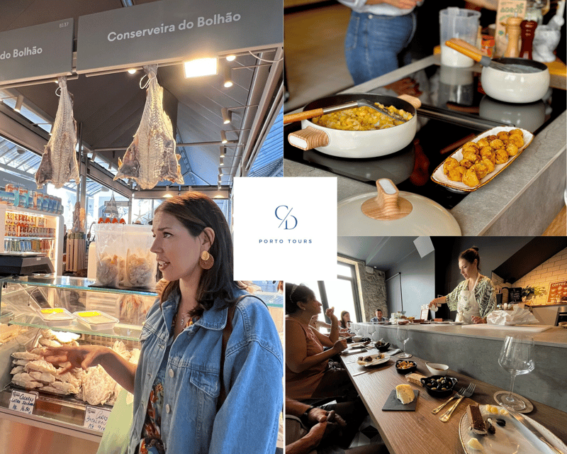 Porto: Local Market Tour & Cooking Class/Showcooking - The Luis I Bridge Metro Ride to Jardim do Morro Views