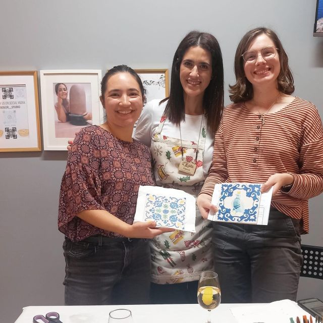 Porto: Tile Painting and Cocktails in Downtown Porto - Pick your tile design: stencils, patterns, and photo ideas