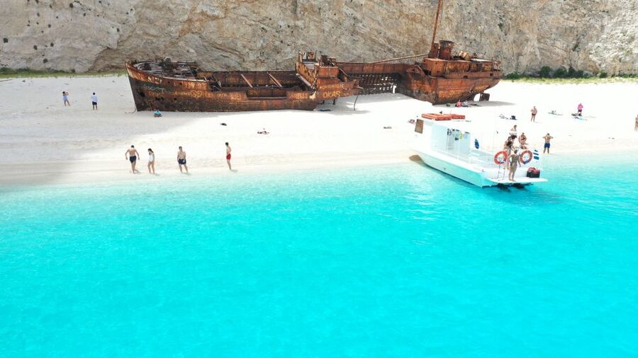 Porto Vromi: Cruise to Navagio, Turtle island & Keri Caves - Navagio Shipwreck Beach swim, up close from the water